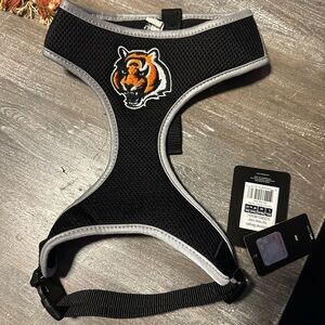NFL Black Mesh Dog Harness with Bengals Logo